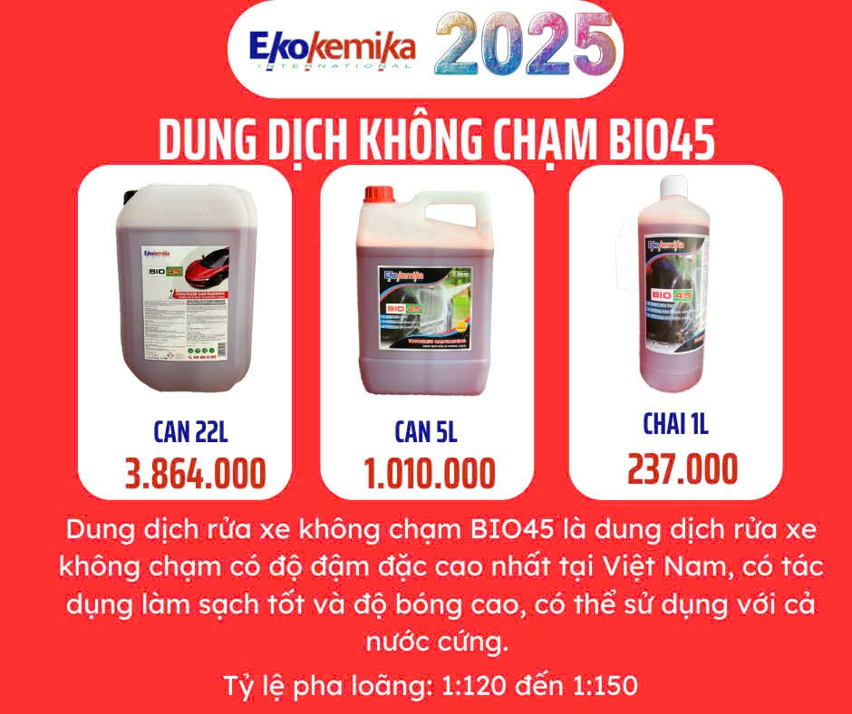 DUNG DỊCH RỬA XE EKOKEMIKA KHÔNG CHẠM BIO45