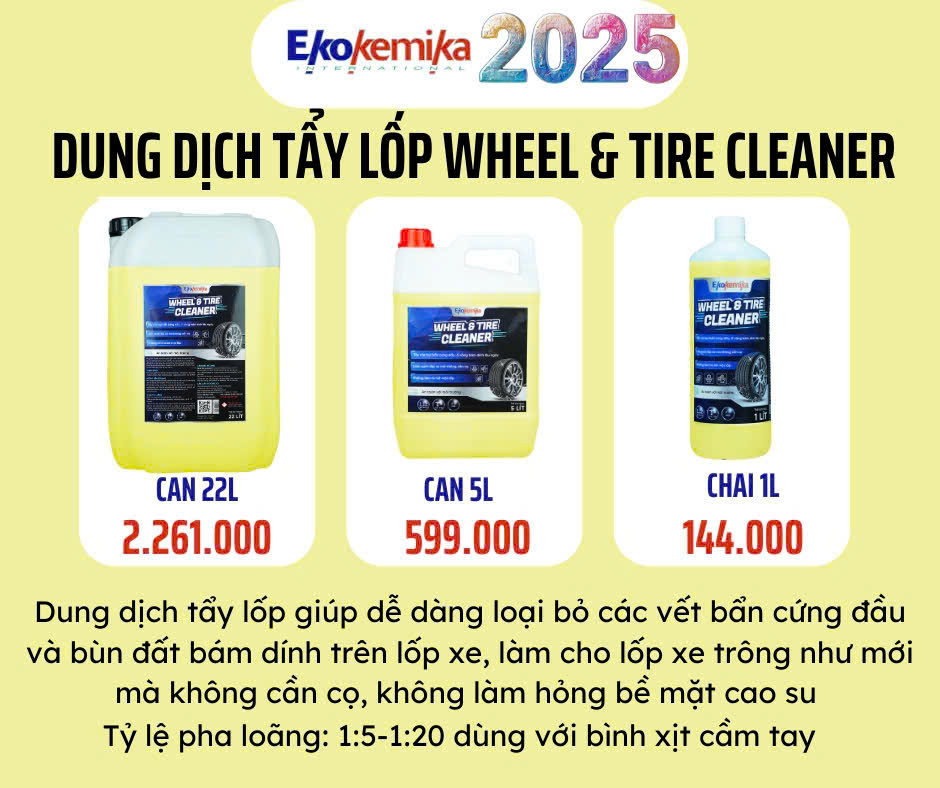 DUNG DỊCH VỆ SINH LỐP XE - LAZANG EKOKEMIKA WHEEL & TIRE CLEANER