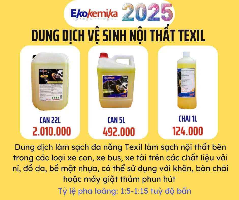 DUNG DỊCH EKOKEMIKA VỆ SINH NỘI THẤT ĐA NĂNG TEXIL