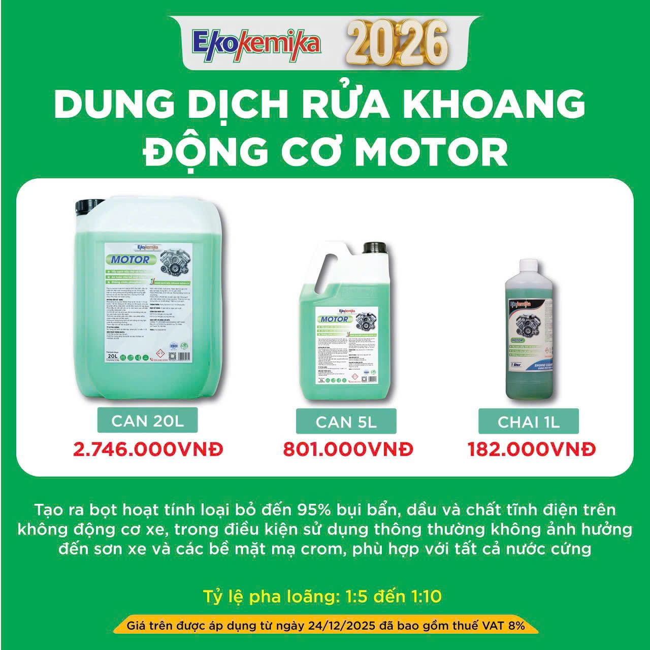 DUNG DỊCH VỆ SINH DẦU MỠ - KHOANG MÁY EKOKEMIKA MOTOR